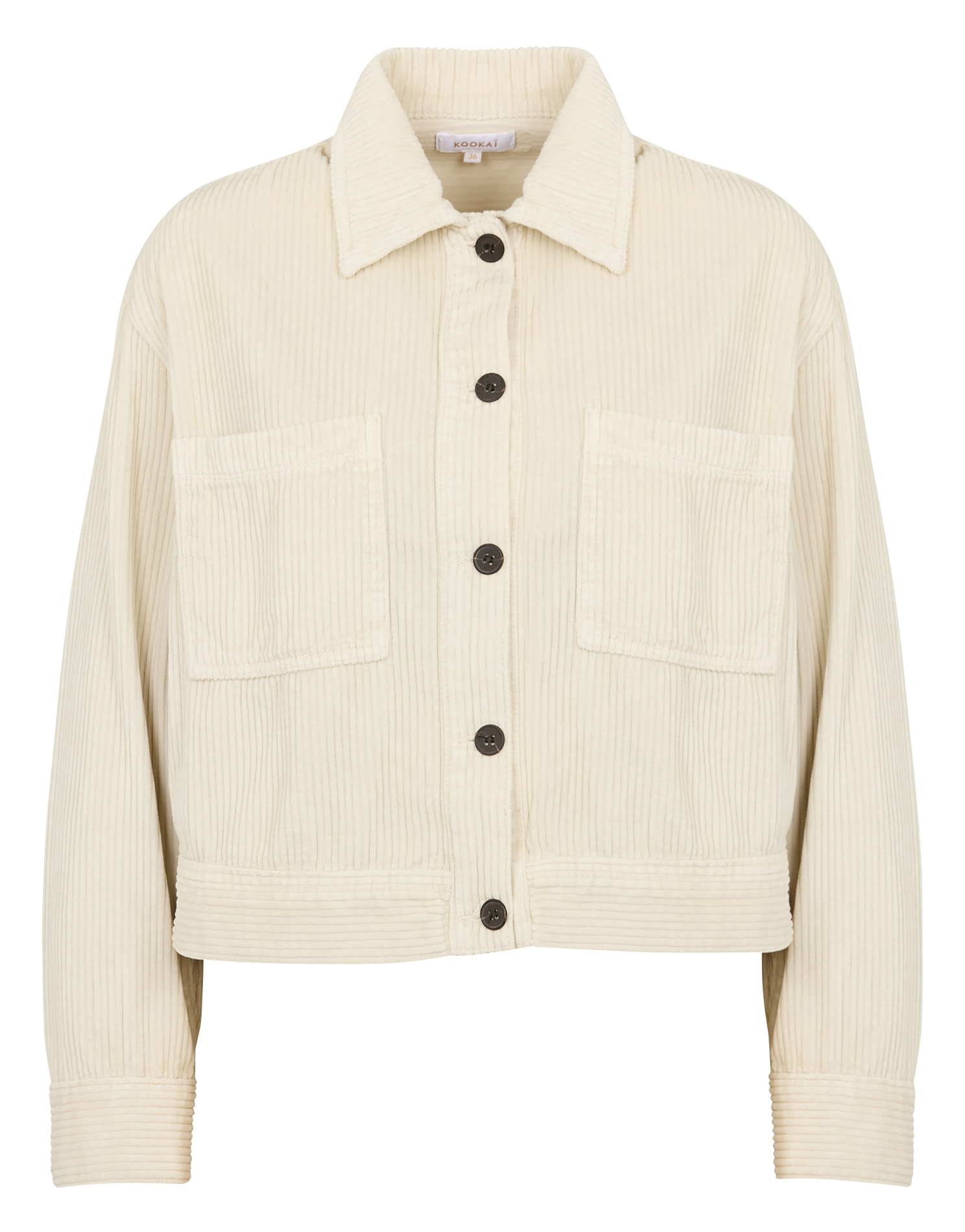 SUZANNE - Veste col classique en velours côtelé | Beige