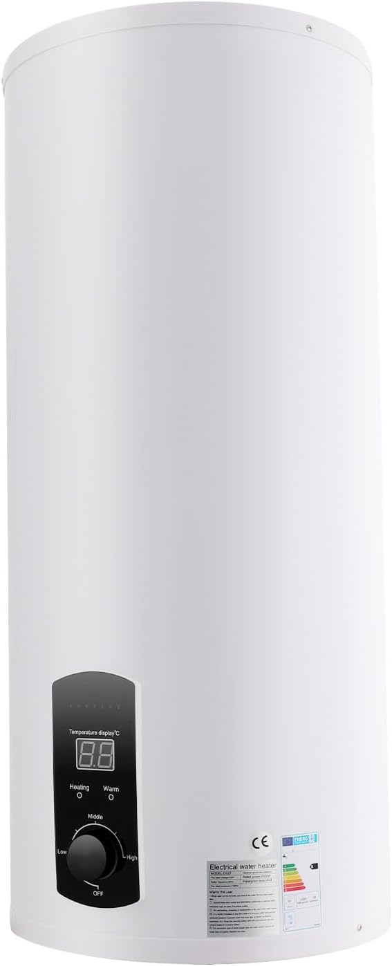 Warmwasserspeicher Boiler 50L/80L/100L/120L, Energiesparend 2000W Vertikaler Wandmontierter warmwasserboiler mit LED-Temperaturanzeigee für Badezimmer, Friseursalons Smart Boiler (100L)