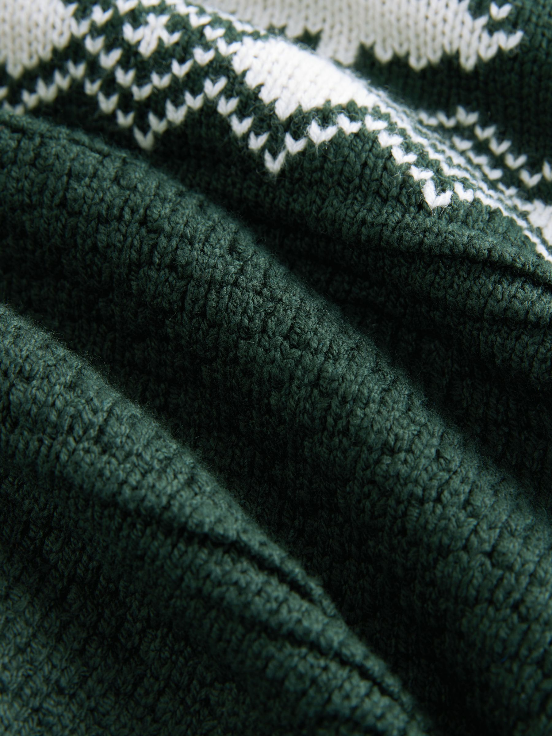 Dark Green Fairisle Pattern - Kersttrui met standaard pasvorm