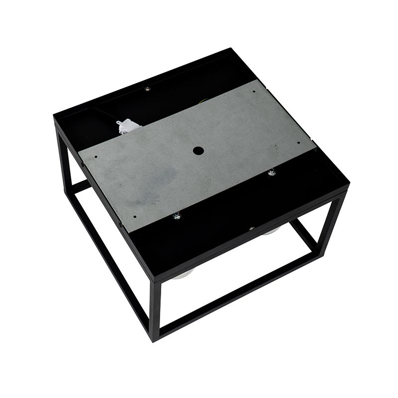 Industriële plafondlamp zwart 40 cm 4-lichts - Cage