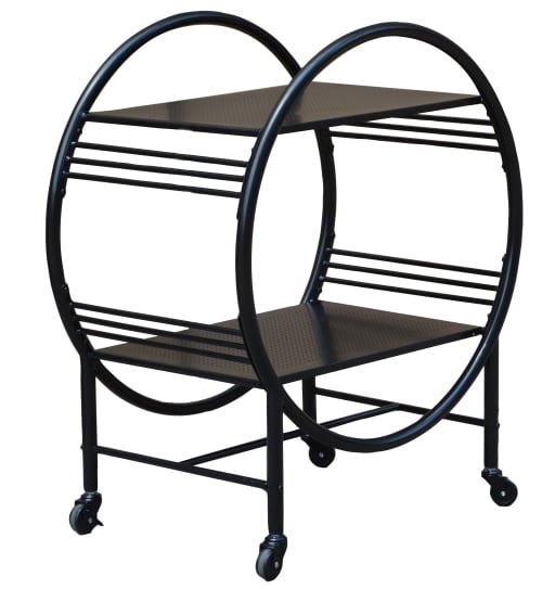 Mowe Trillebord Sortlakkert metallbord på hjul. 2 hyller.