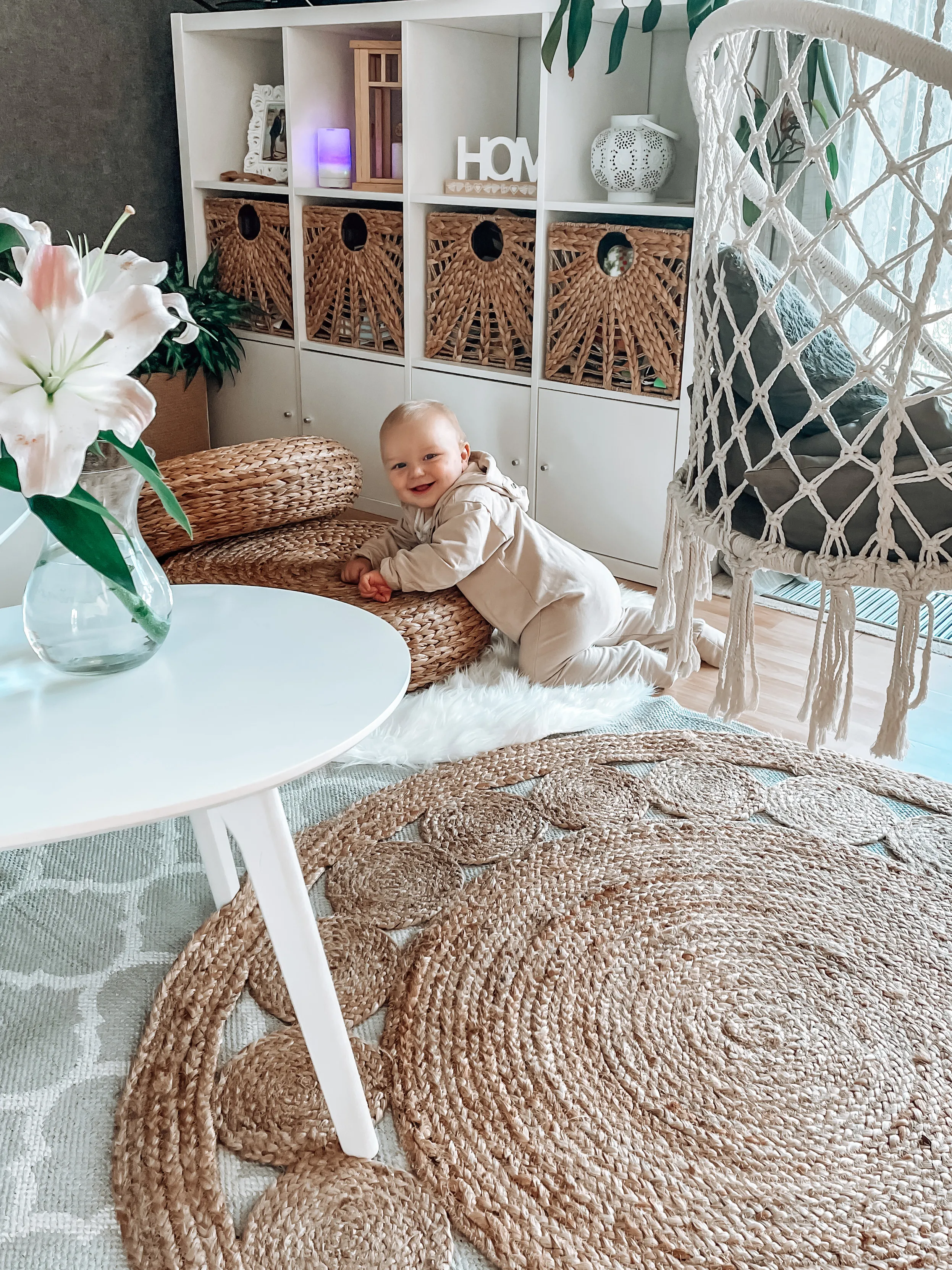 Vloerkleed AHLAT Beige ø 120 cm Jute