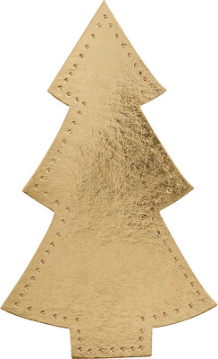 Juletræ - Læderpapir - Guld - 18X11 CM - 4 Stk