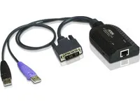 ATEN KA7166 - Kabel til tastatur / video / mus (KVM) - RJ-45 (hun) til USB, DVI-D (han)