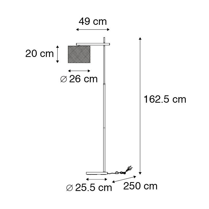 Industriële vloerlamp zwart - Drum Mesh