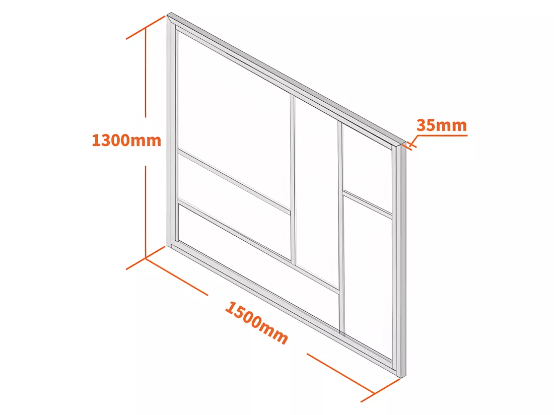 Verrière atelier design en aluminium thermolaqué 150x130 cm - Noir - ARTENA