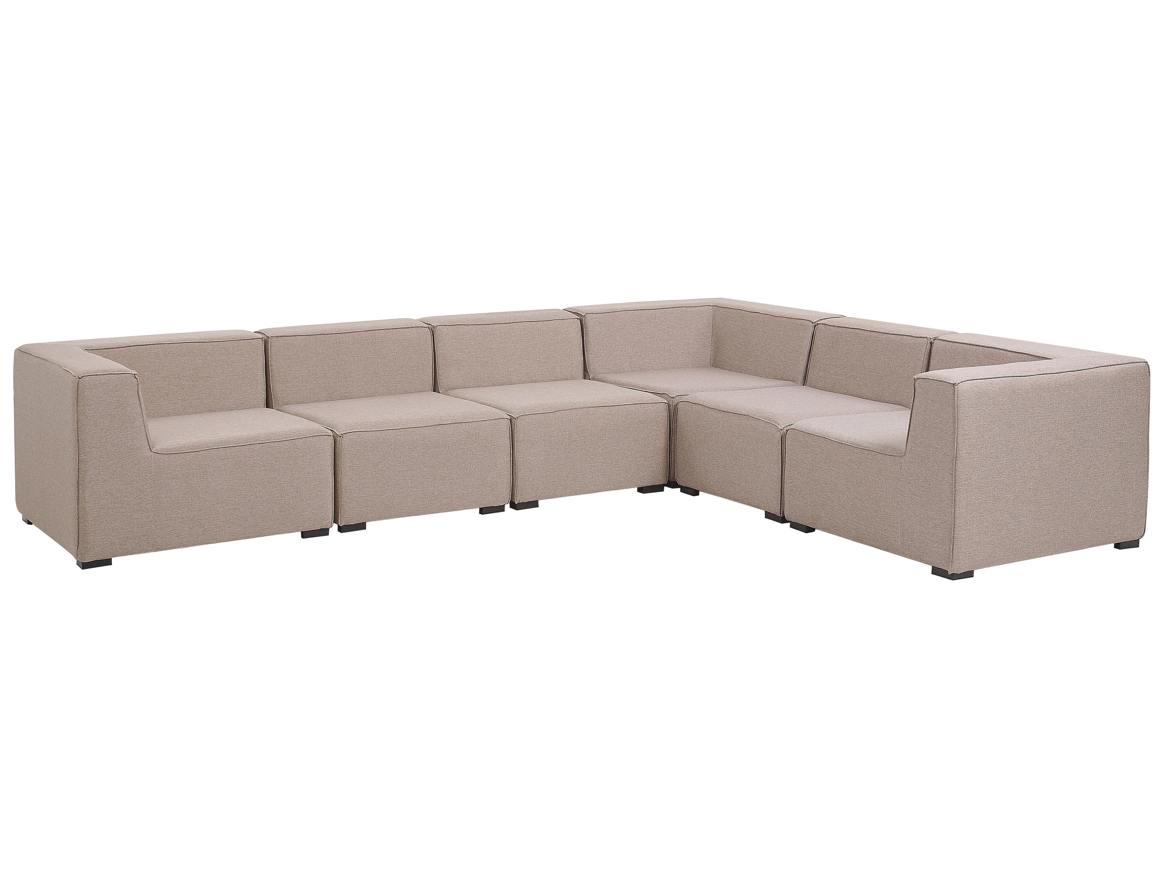 Tuin hoekbank met ottomaan 7-zits AREZZO linkszijdig modulair Beige