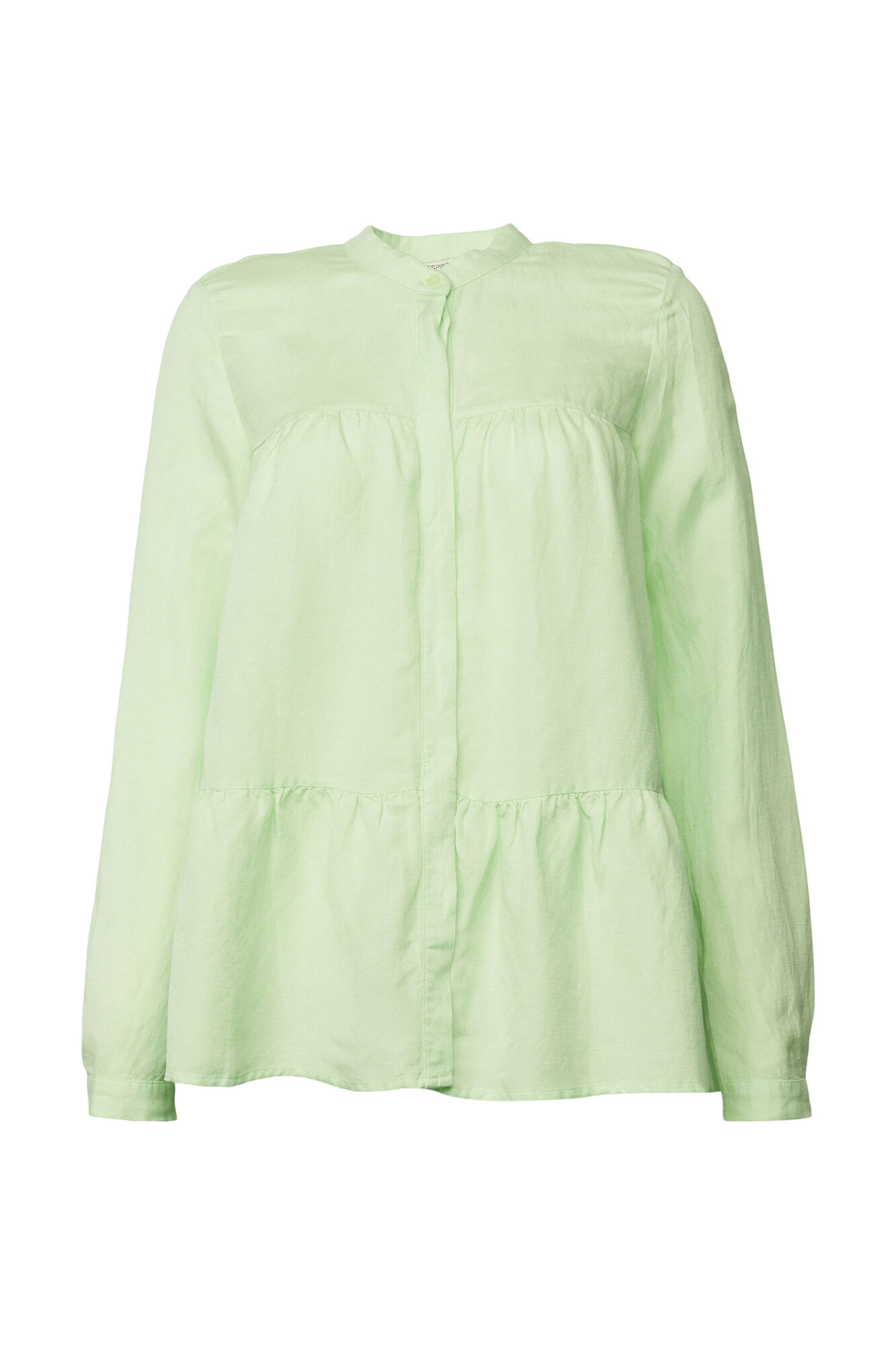 Blusa de linho com painéis e modelagem solta - Verde