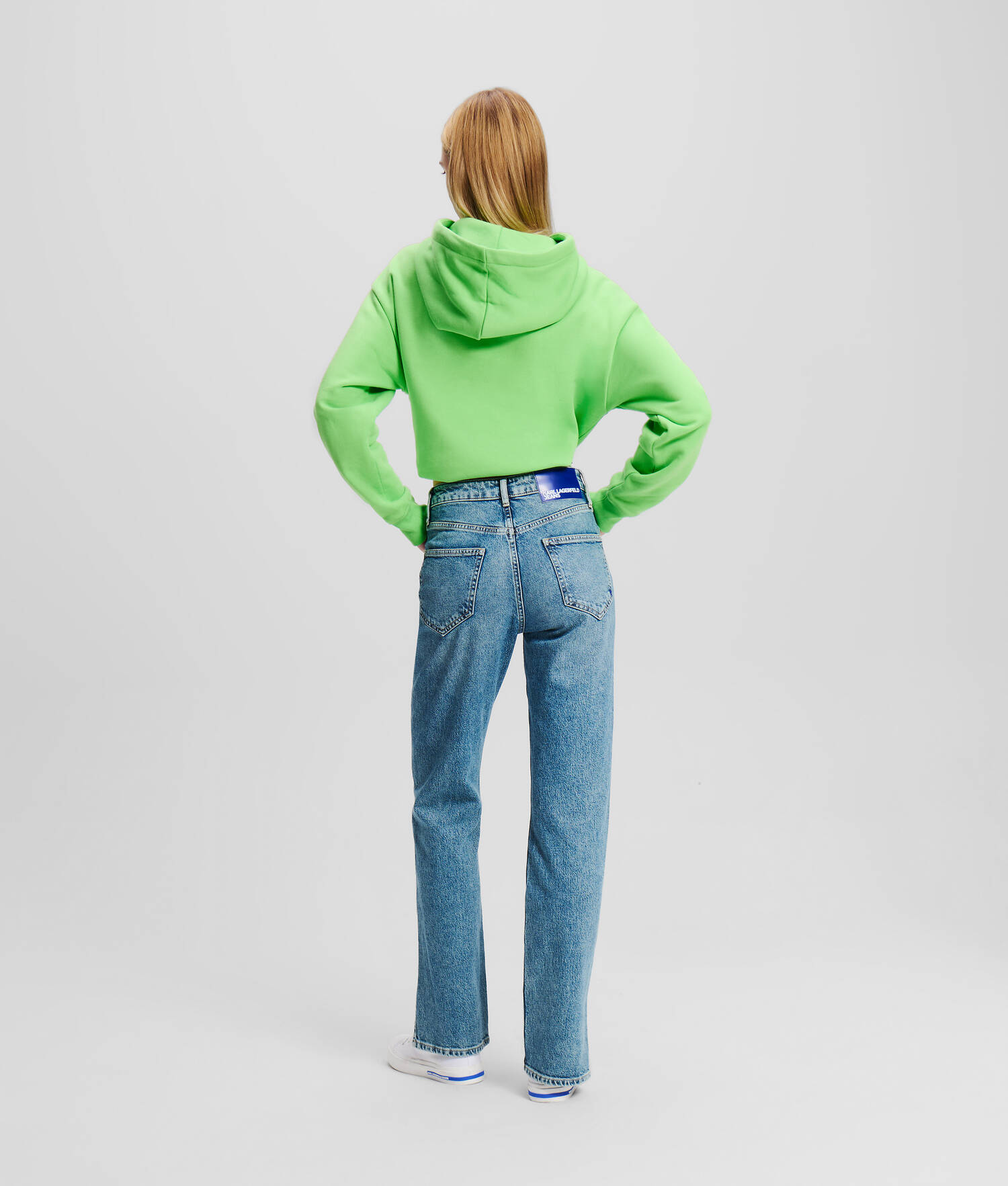 JEAN DROIT TAILLE HAUTE À OURLET FENDU KLJ