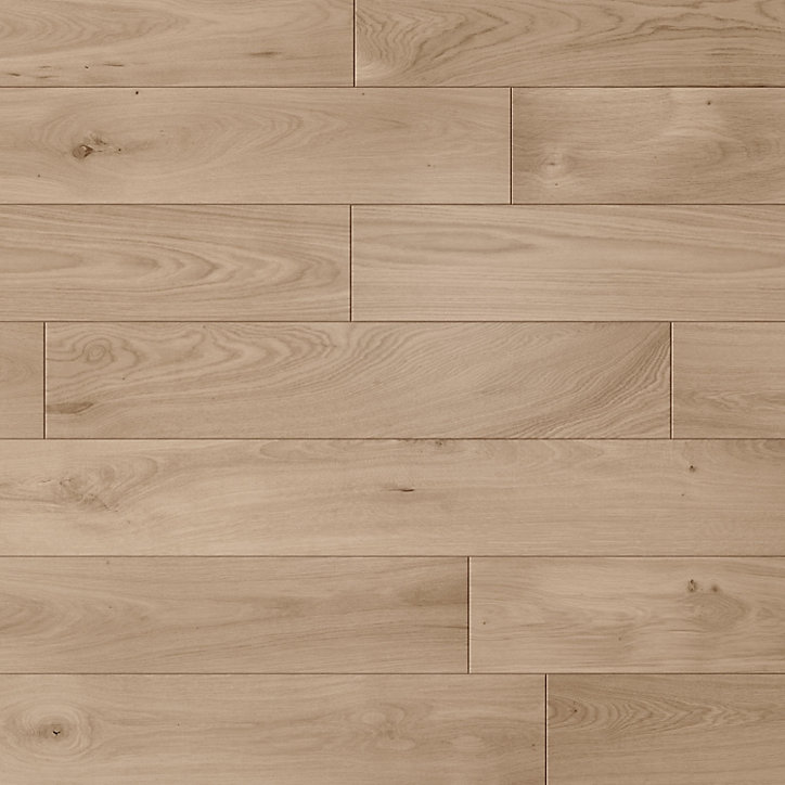 Parquet massif à coller Lulea L en chêne brut naturel