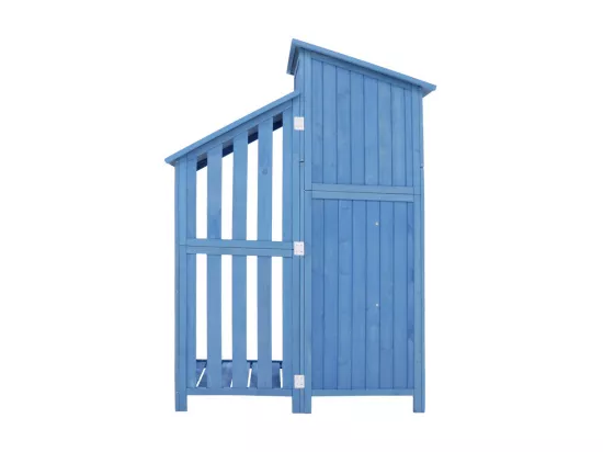 Abri de jardin en bois de sapin - remise à outils avec 2 étagères intégrées - H 173 cm - toit imperméable en PVC - Vert