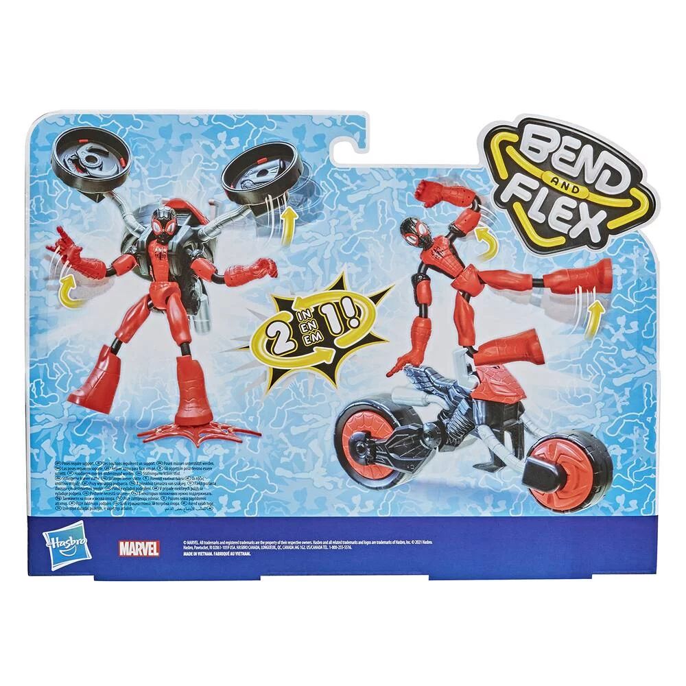 FIGURINE 15 CM SPIDERMAN BEND AND FLEX VEHICULE