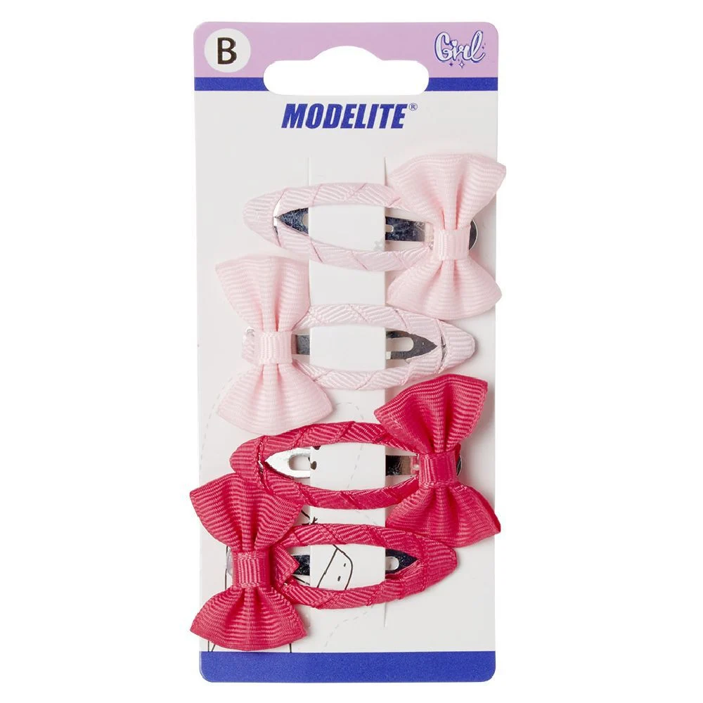 Barrette clic clac à noeud x4