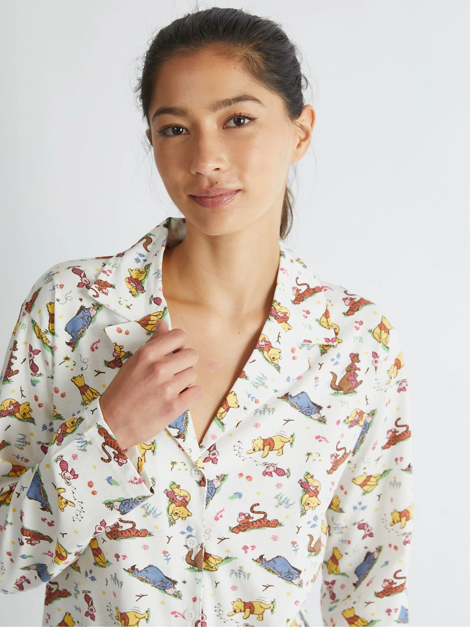 Skinnydip Disney Winnie The Pooh Pyjama Set in Ecru