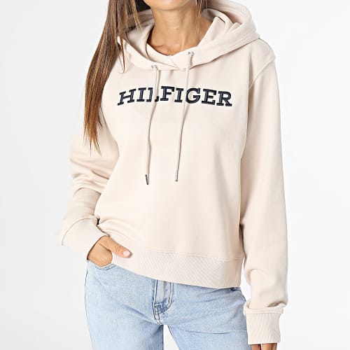 Sweat Capuche Femme Regular Monotype Embroidery 0296 Beige