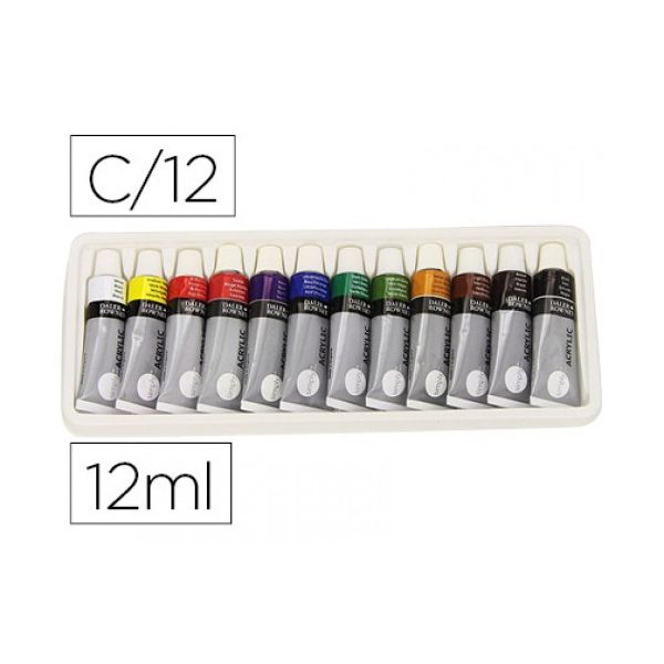 Daler Rowney Pintura Acrilica Simply Caixa de 12 Cores Sortidas Tubo de 12ml - OFF152157CE