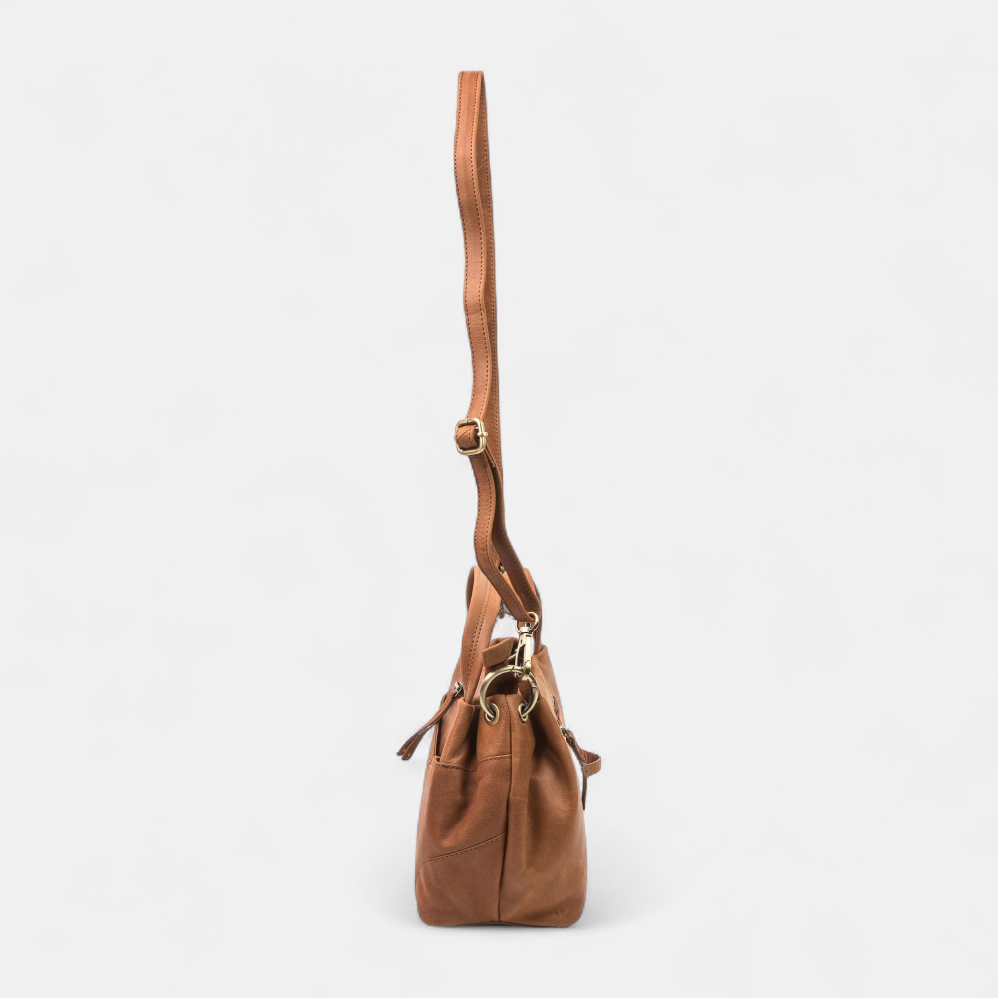 Sac à main en cuir cognac