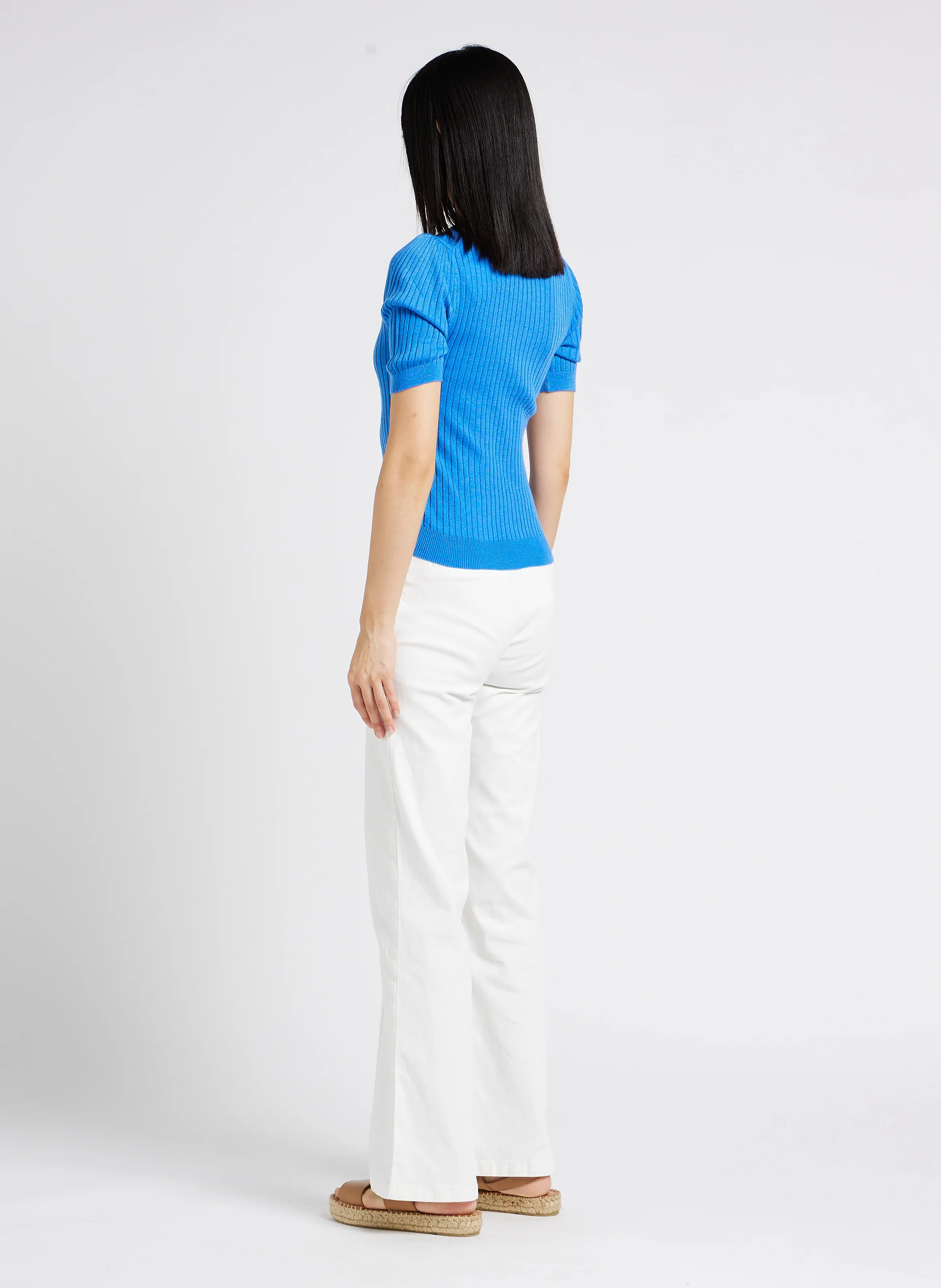 SOFIANA - Pull col montant moulant | Bleu