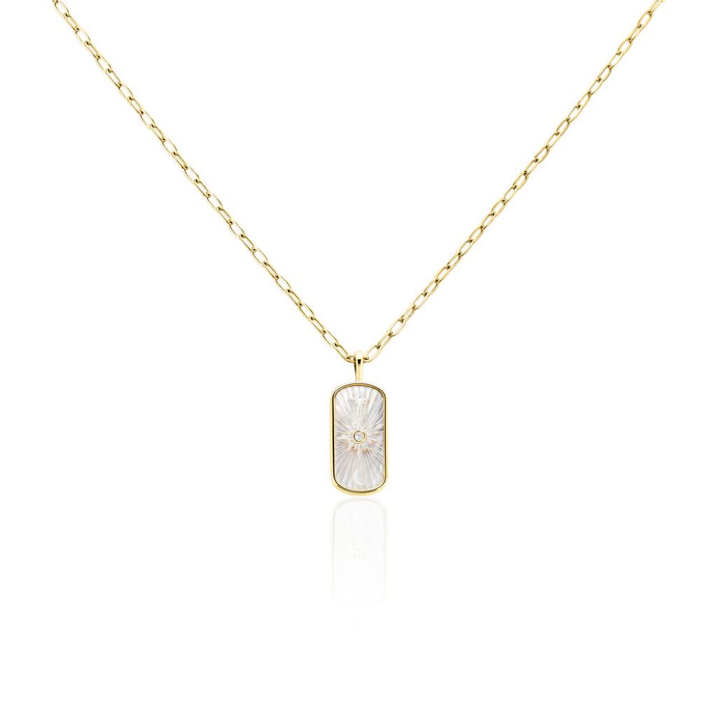 Collier Goddess Argent Doré Nacre Oxyde De Zirconium