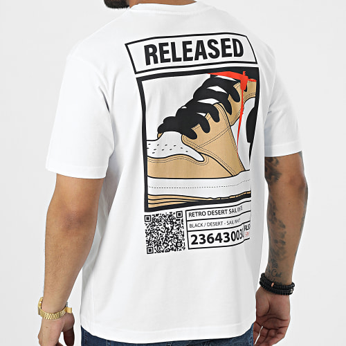 Tee Shirt Oversize Large Released Desert Blanc