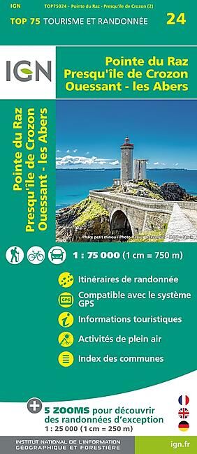 IGN - TOP 75 POINTE DU RAZ PRESQU ILE DE CROZON