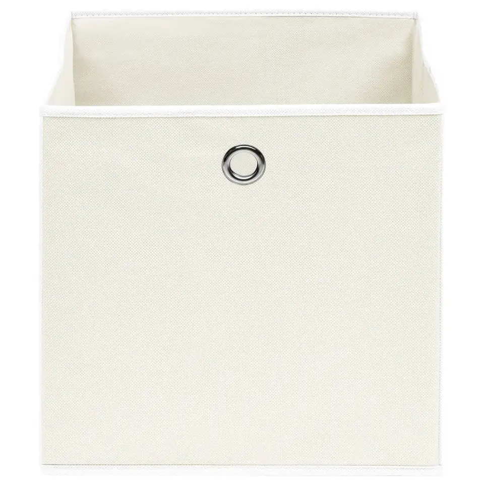 vidaXL - Opbergbox - Wit - Stof - 4 stuks