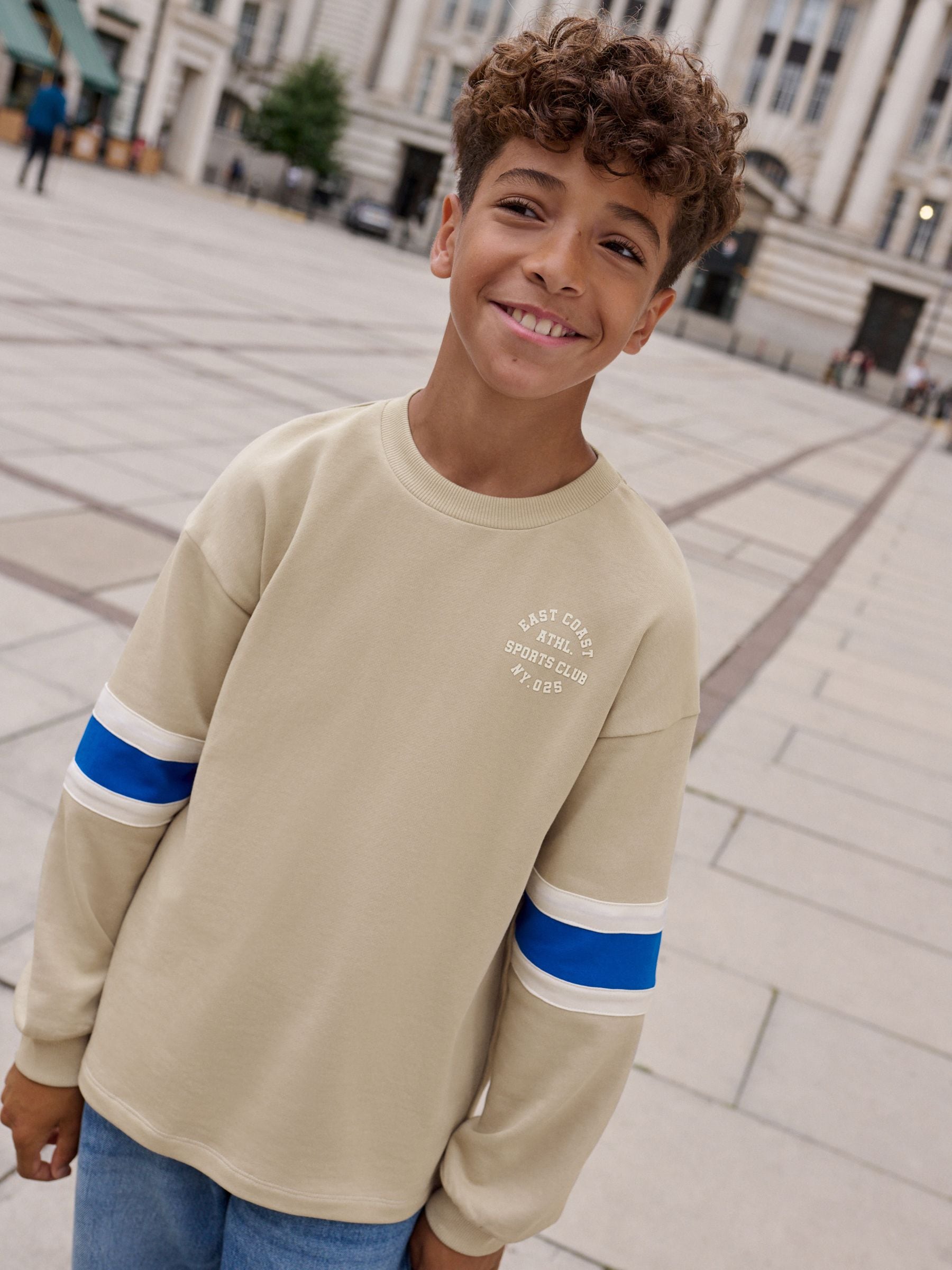 Pastelgeel - Relaxed Fit Heavyweight Long Sleeve Colourblock T-Shirt (3-16yrs)