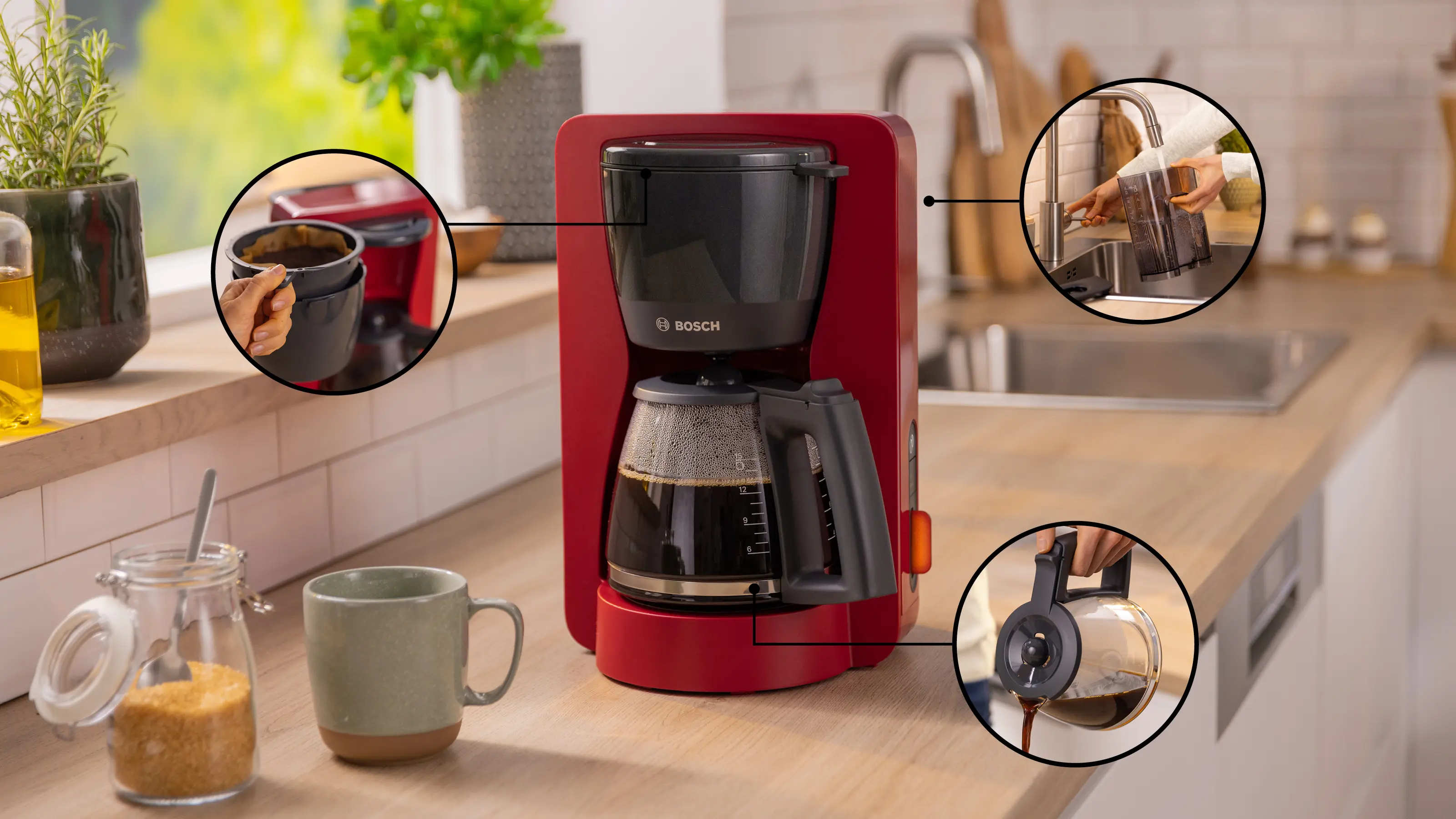 Koffiezetter MyMoment Rood TKA3M134