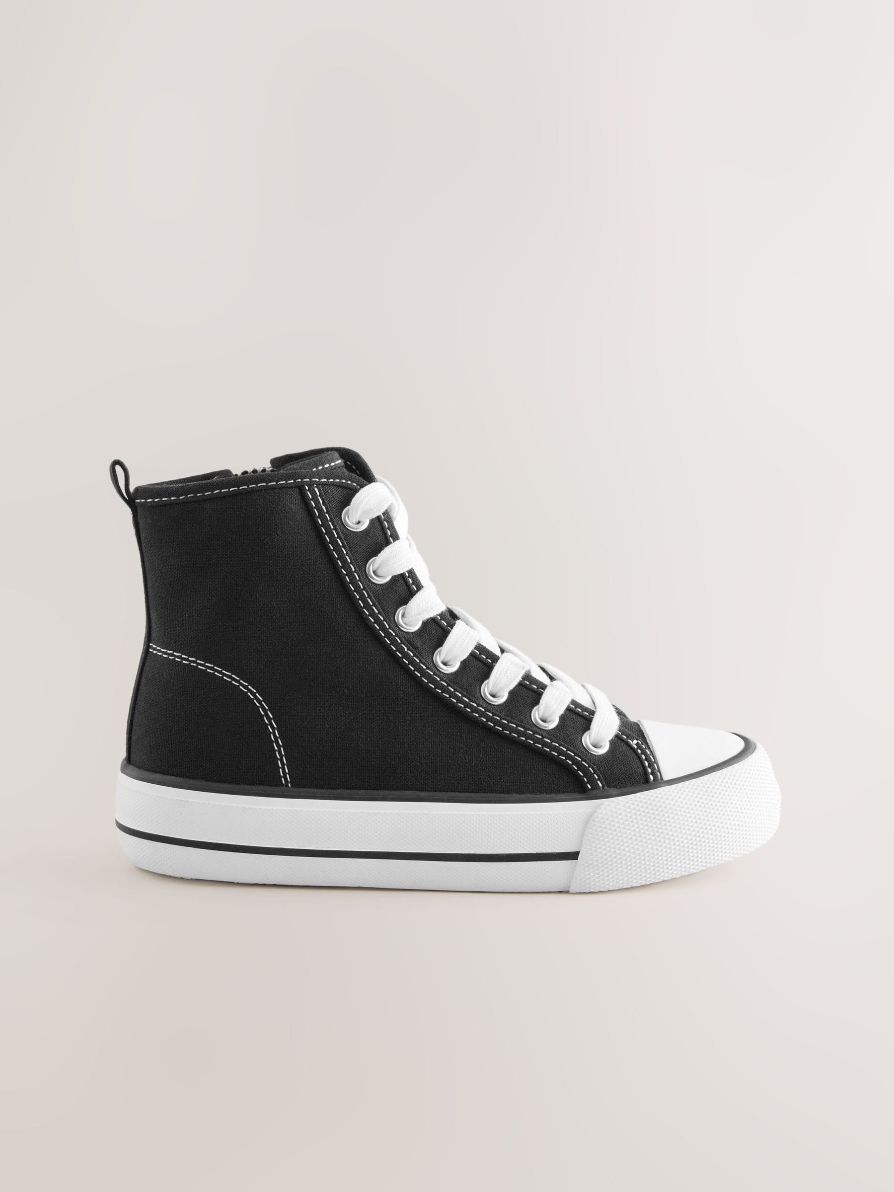 Zwart - Hoge sneakers met veters