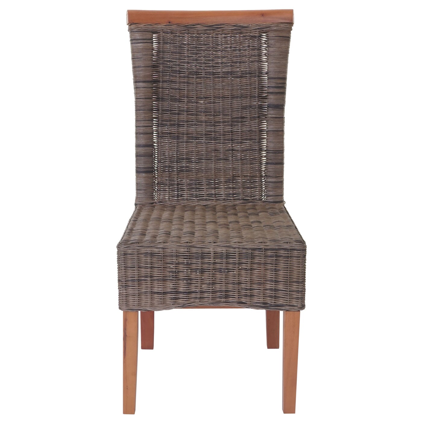 2er-Set Esszimmerstuhl Sinio, Stuhl Küchenstuhl, Rattan ~ ohne Sitzkissen