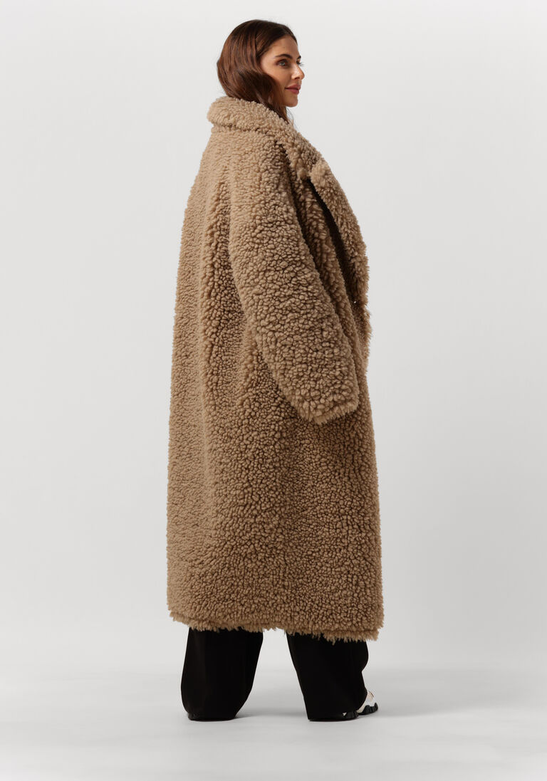 BEAUMONT taupe beaumont teddy jas reversible curly lammy coat