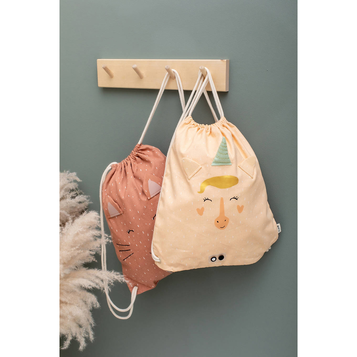 Trixie rugzak Mrs. Unicorn Drawstring geel