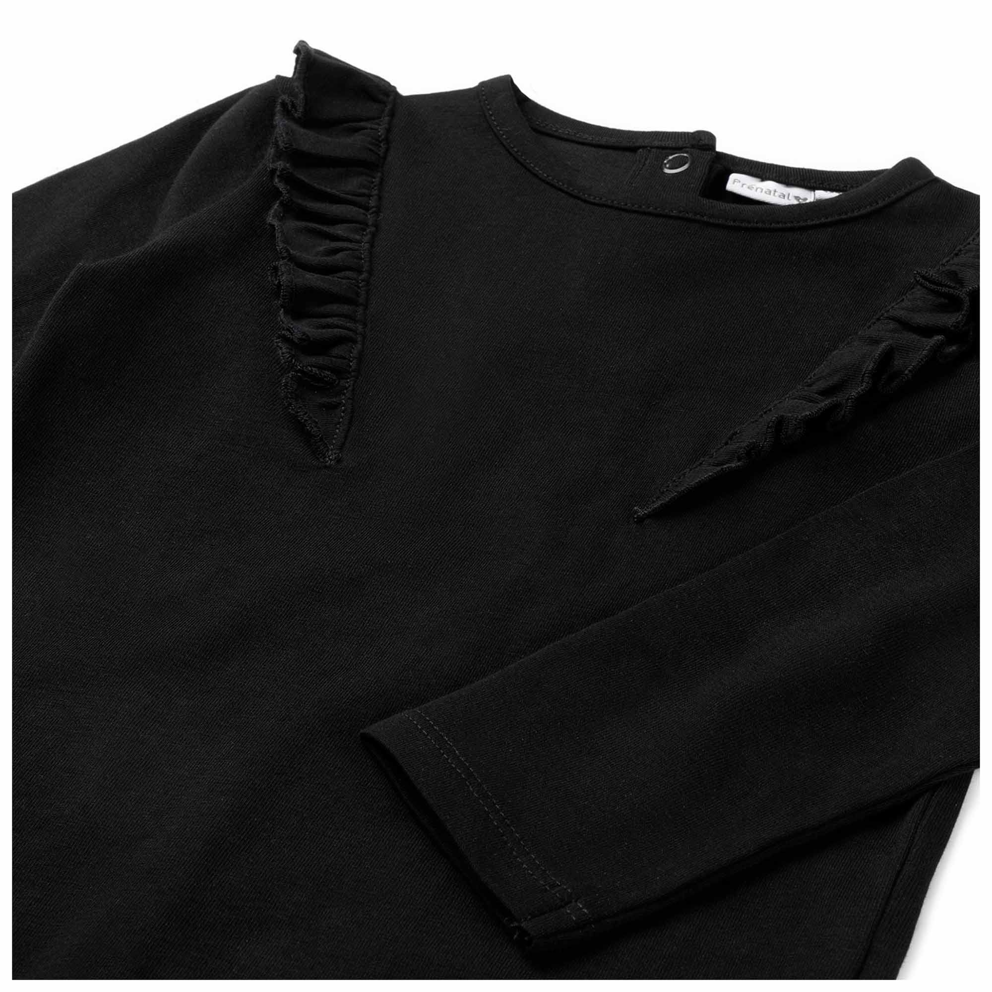 Prénatal peuter shirt lange mouwen effen zwart