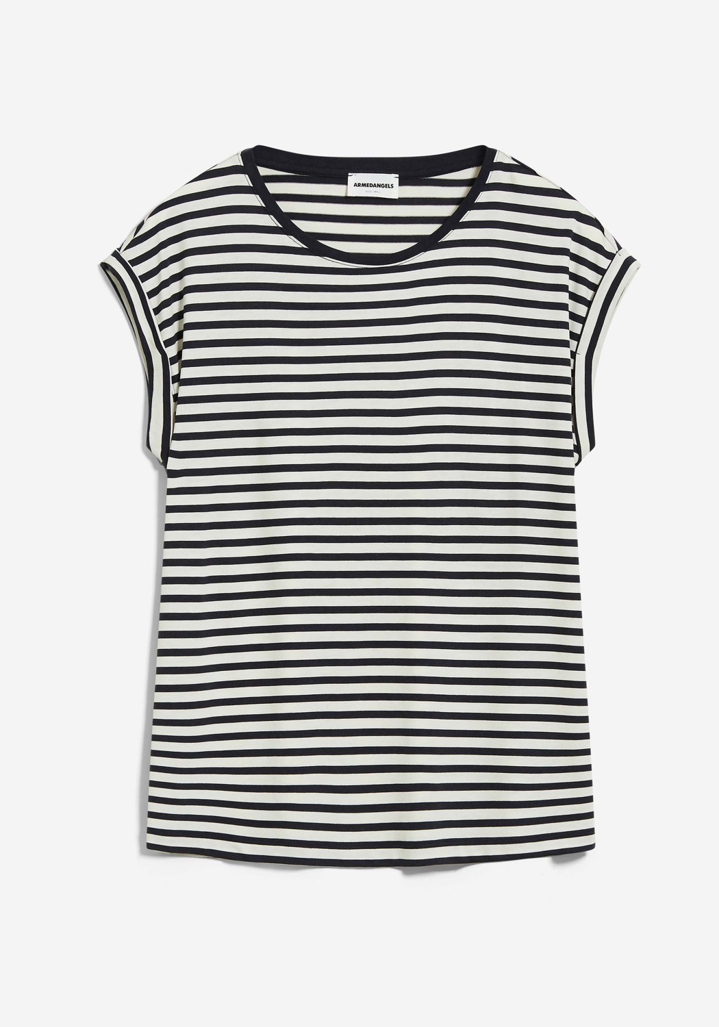 Armedangels T-Shirt Jilaana Stripes Night Sky-Oatmilk