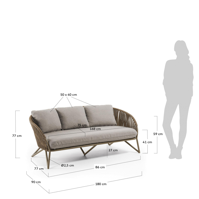 Kave Home Branzie sofa 3-zits bruin