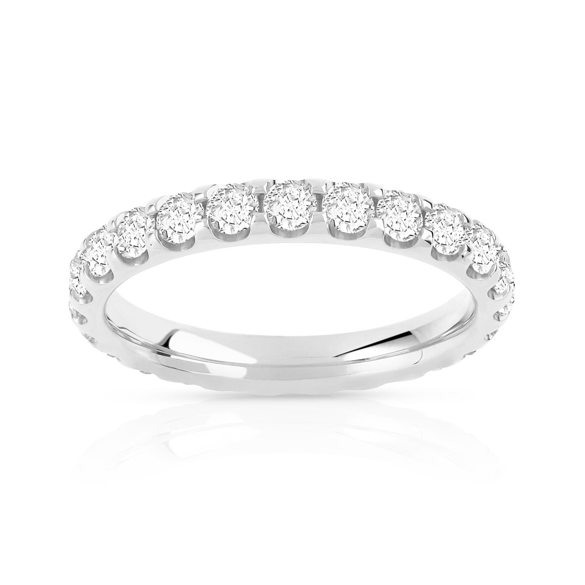 Alliance or 750 blanc diamants synthétiques total 1.50 carat