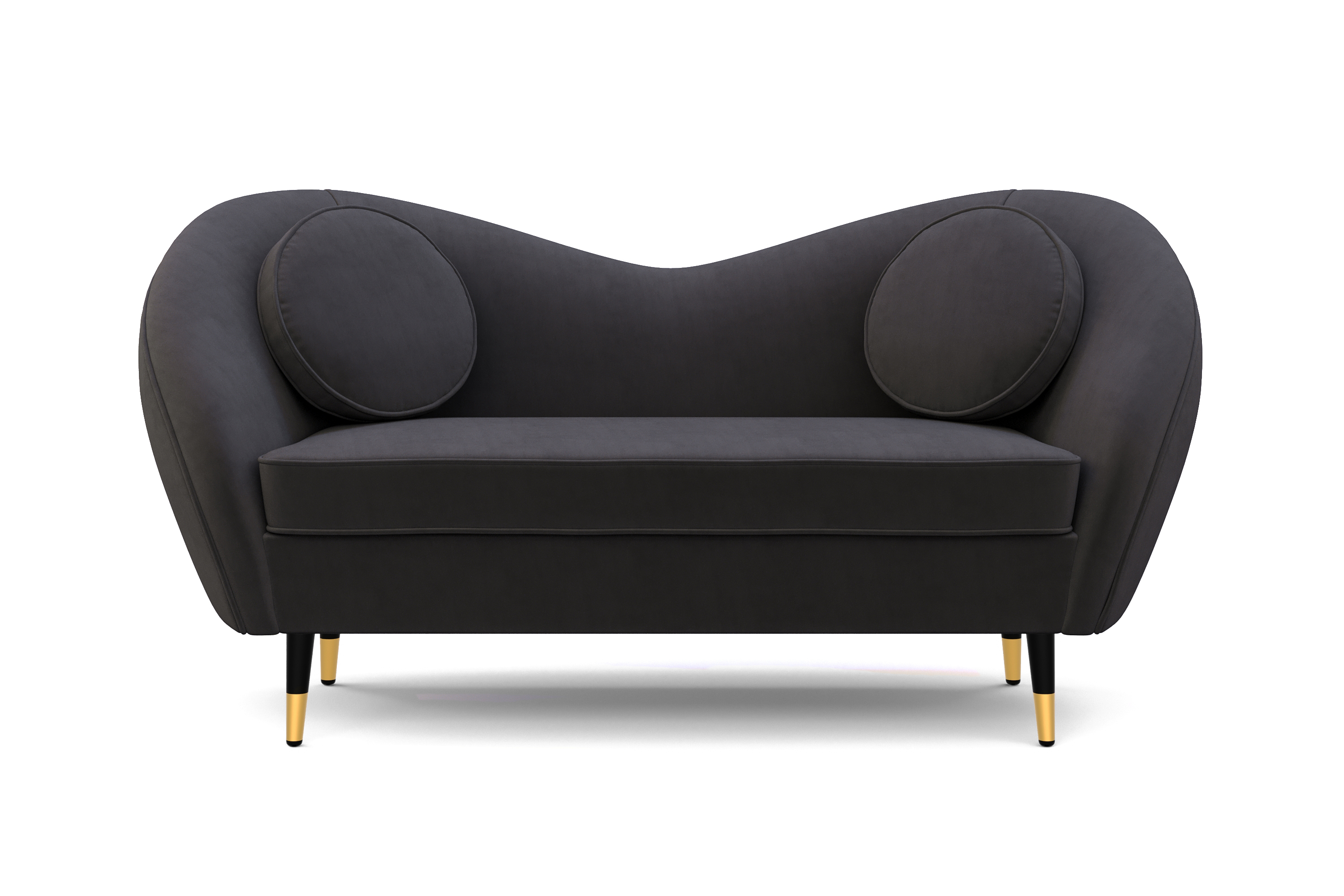 Sofa Samt DAPHNE 2-Sitzer anthrazit