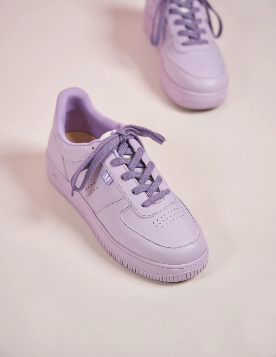 Baskets basses Maxence F - Cuir lilas