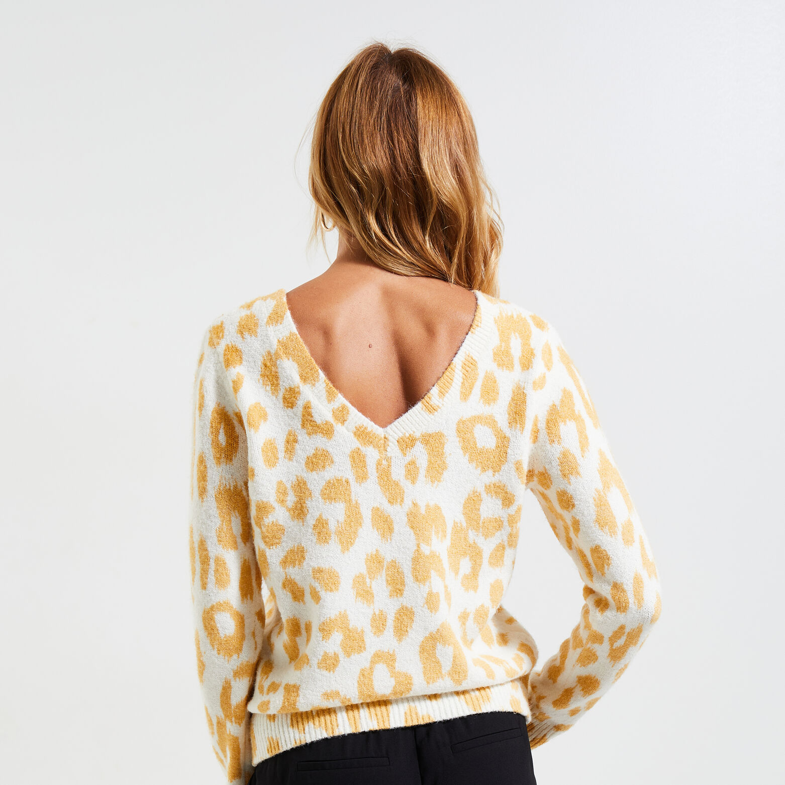 Pull imprimé léopard femme