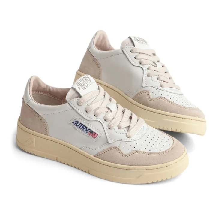 Autry Baskets Medalist Low Cuir/Suède | Blanc