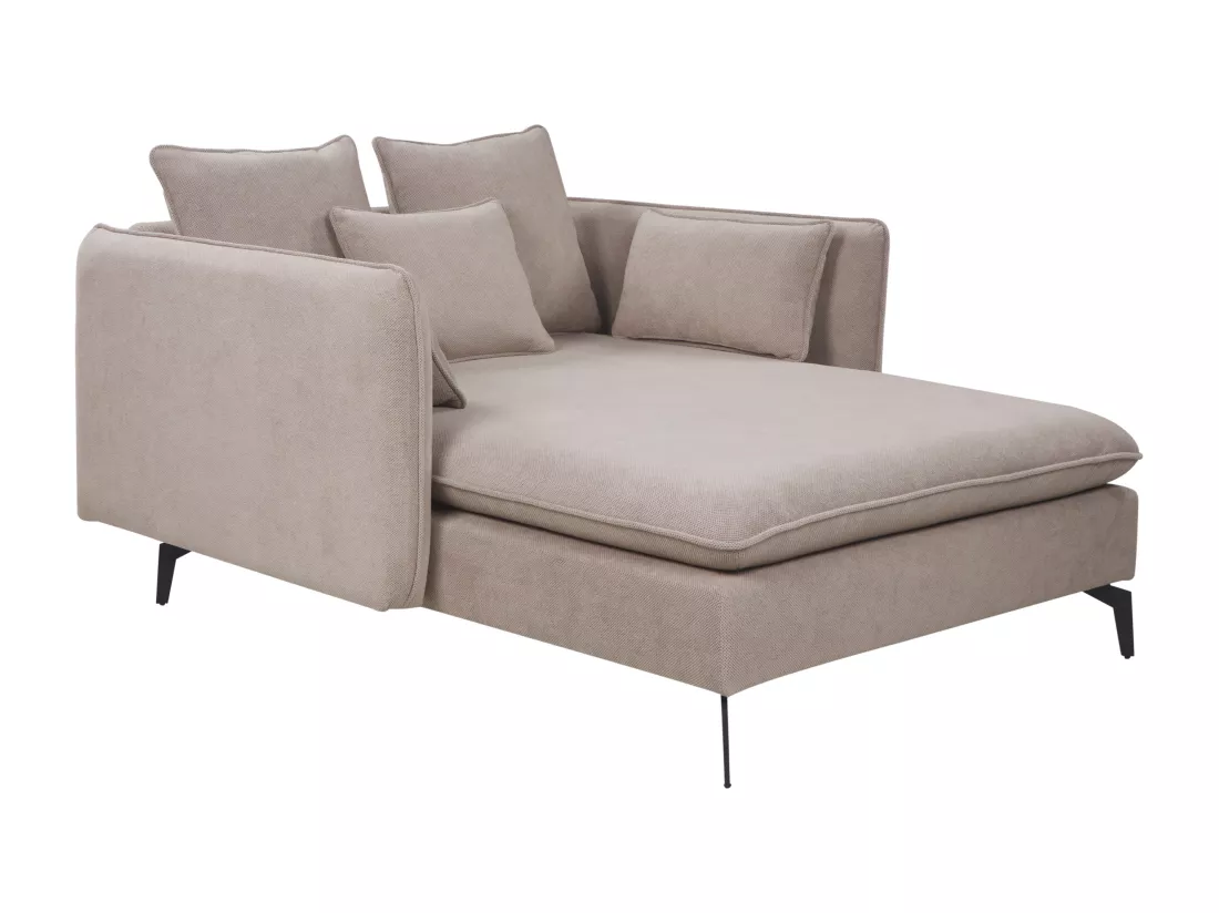 Chaise longue en tissu taupe CHARMES