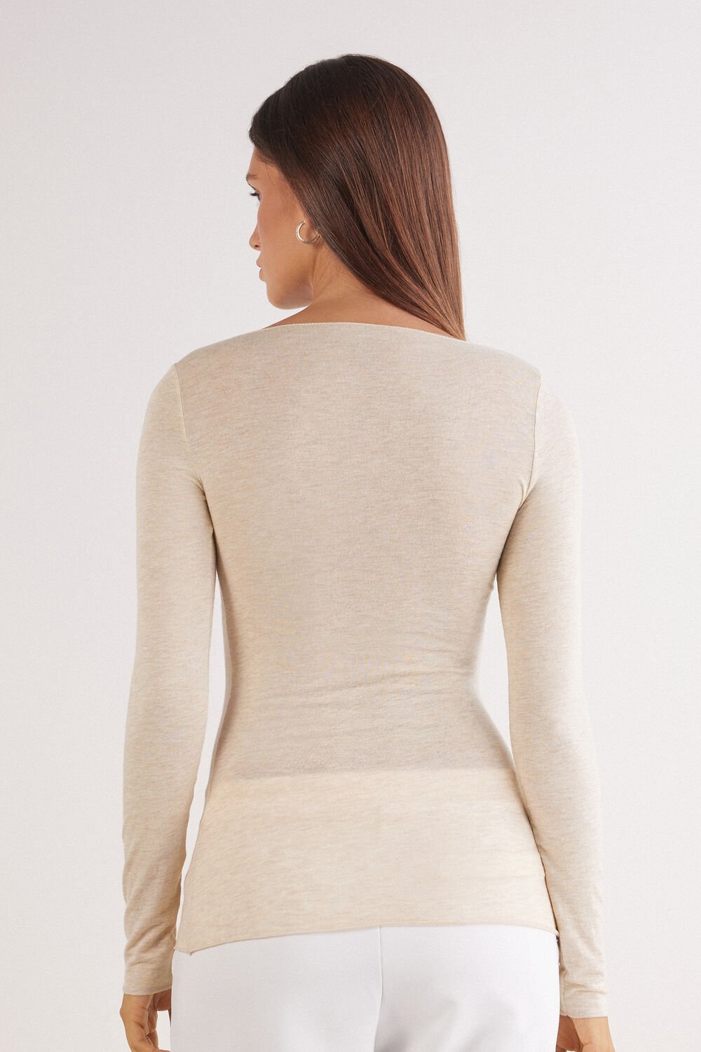 Blusa ultraleve de cashmere com decote canoa
