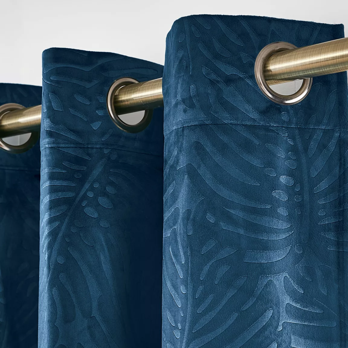 Rideau obscurcissant velours (140 x 240 cm) Fern Bleu marine