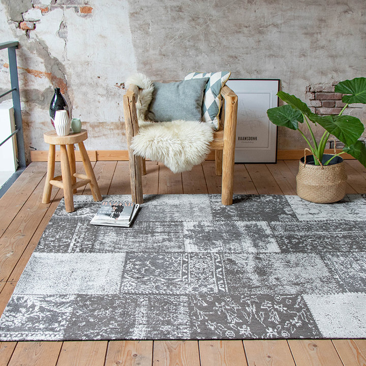 Patchwork vloerkleed - Dreams Grijs | Vintage look