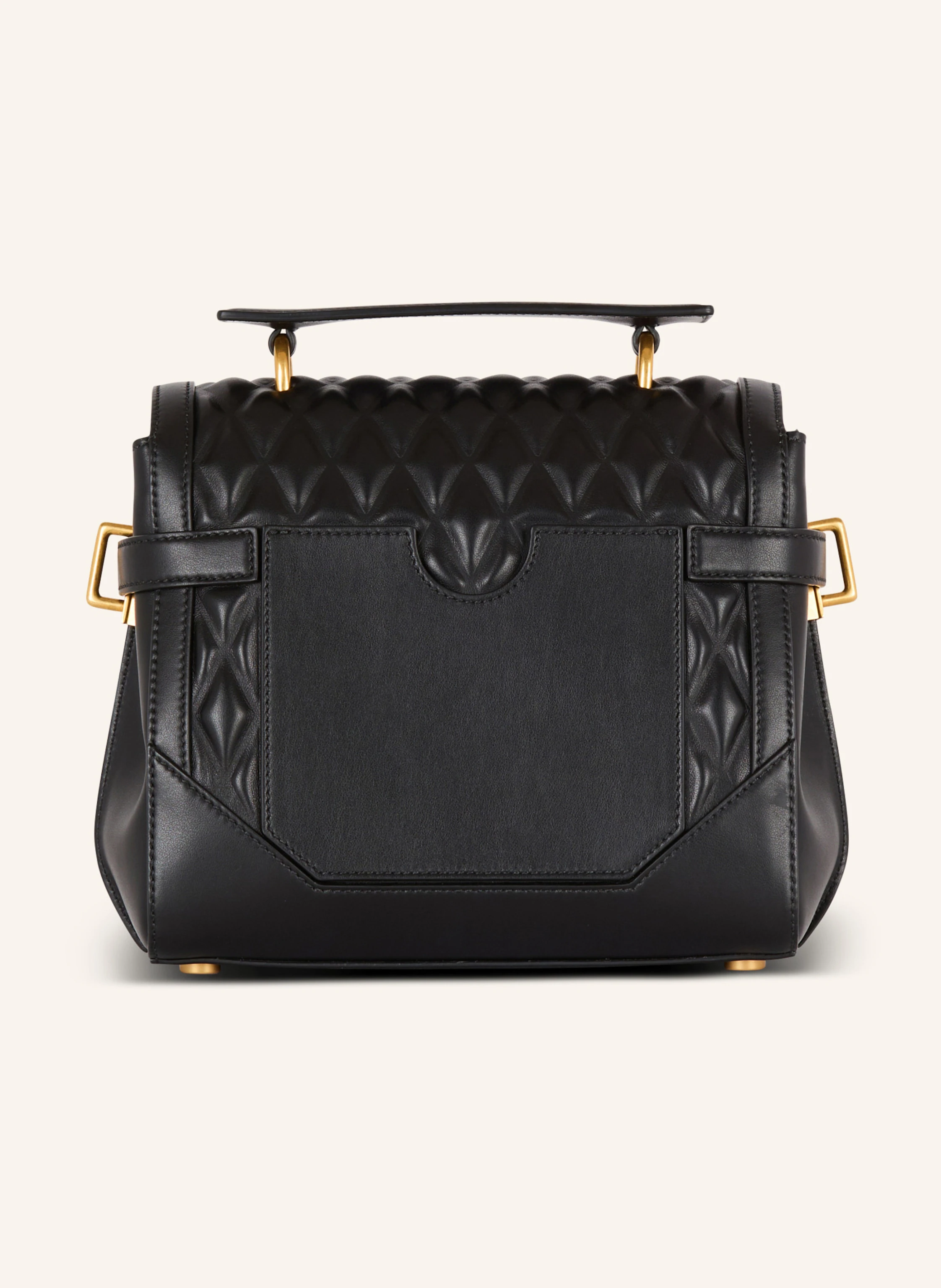 BALMAIN Tasche B-Buzz 23 aus gestepptem Kalbsleder mit Diamond-Muster