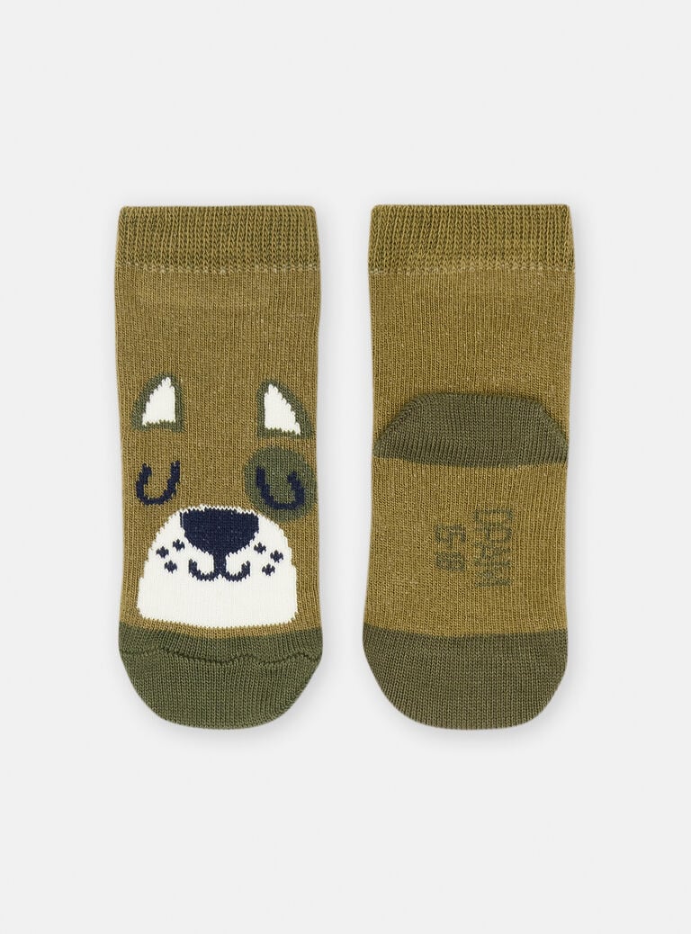 Chaussettes vertes à motif chien