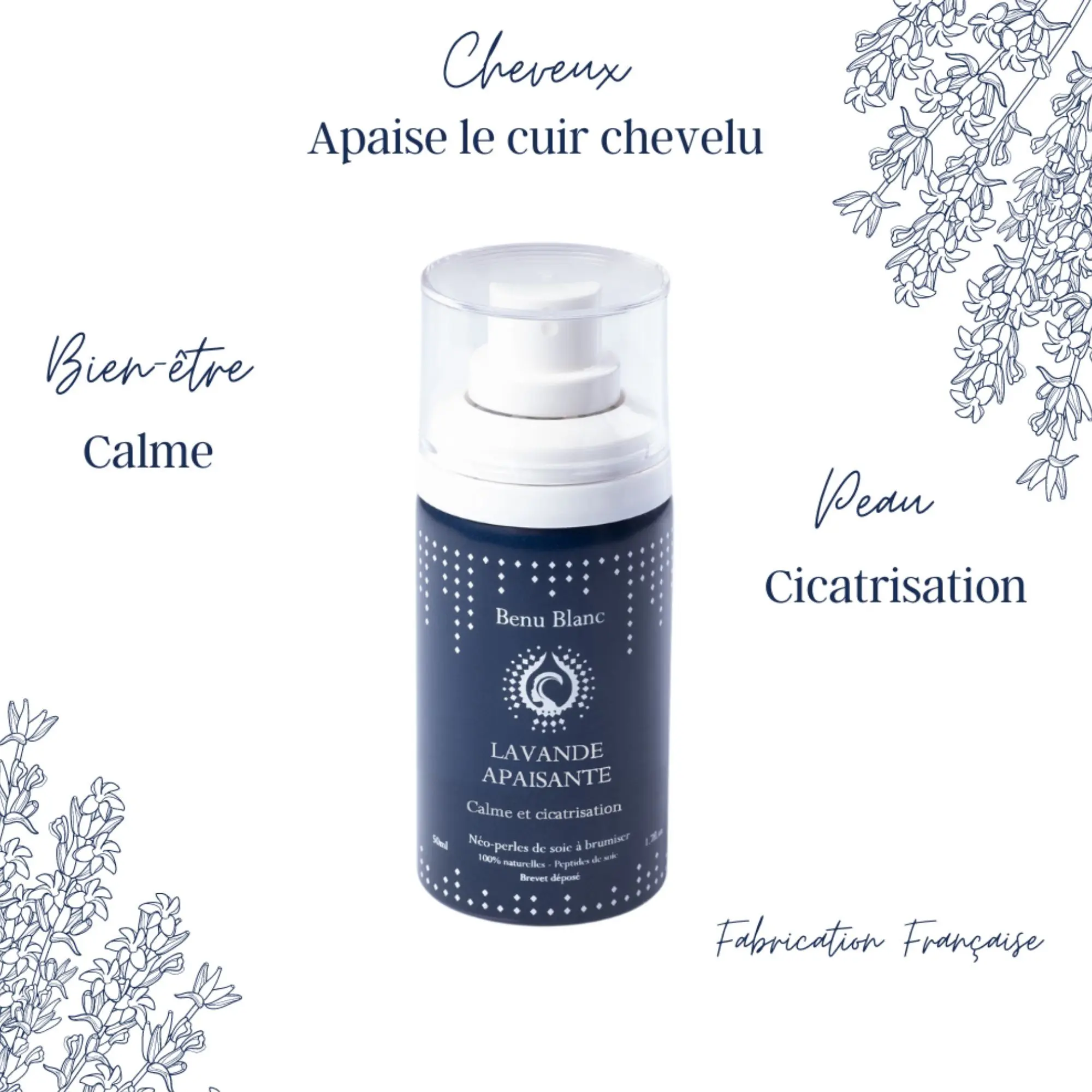 Benu Blanc - Nuit de Soie Brume d'oreiller beauté - Lavande Apaisante- Brume parfumée