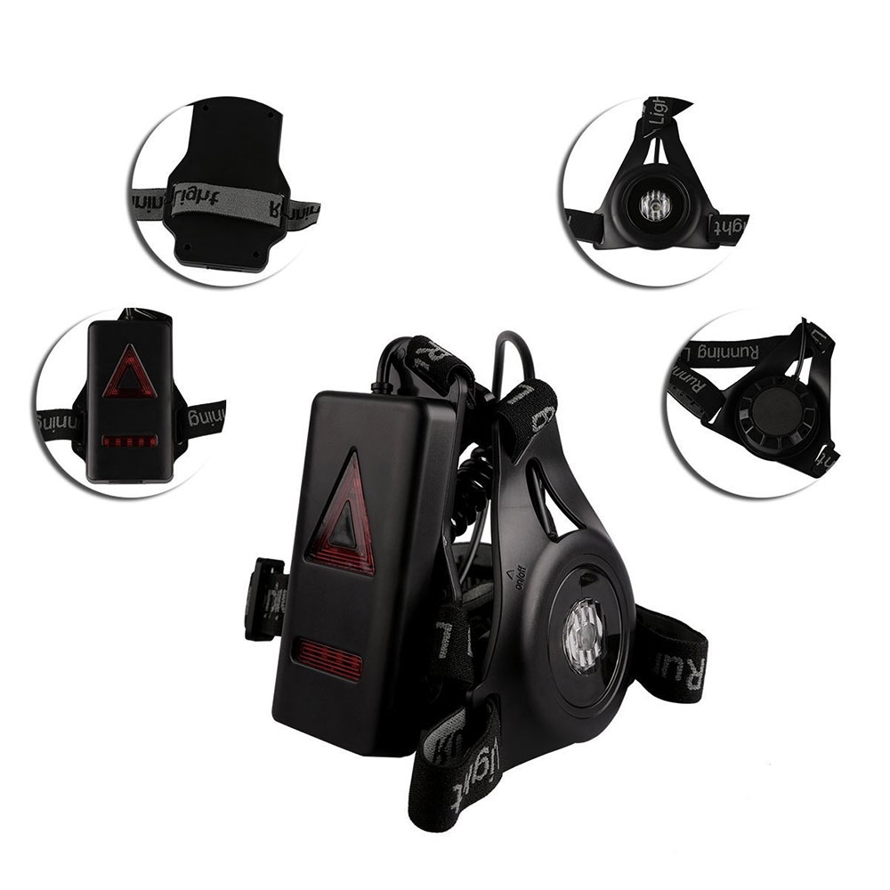 Running Light Sport Lauflicht LED Brust Lampe 250LM (IP65)   Wiederaufladbar