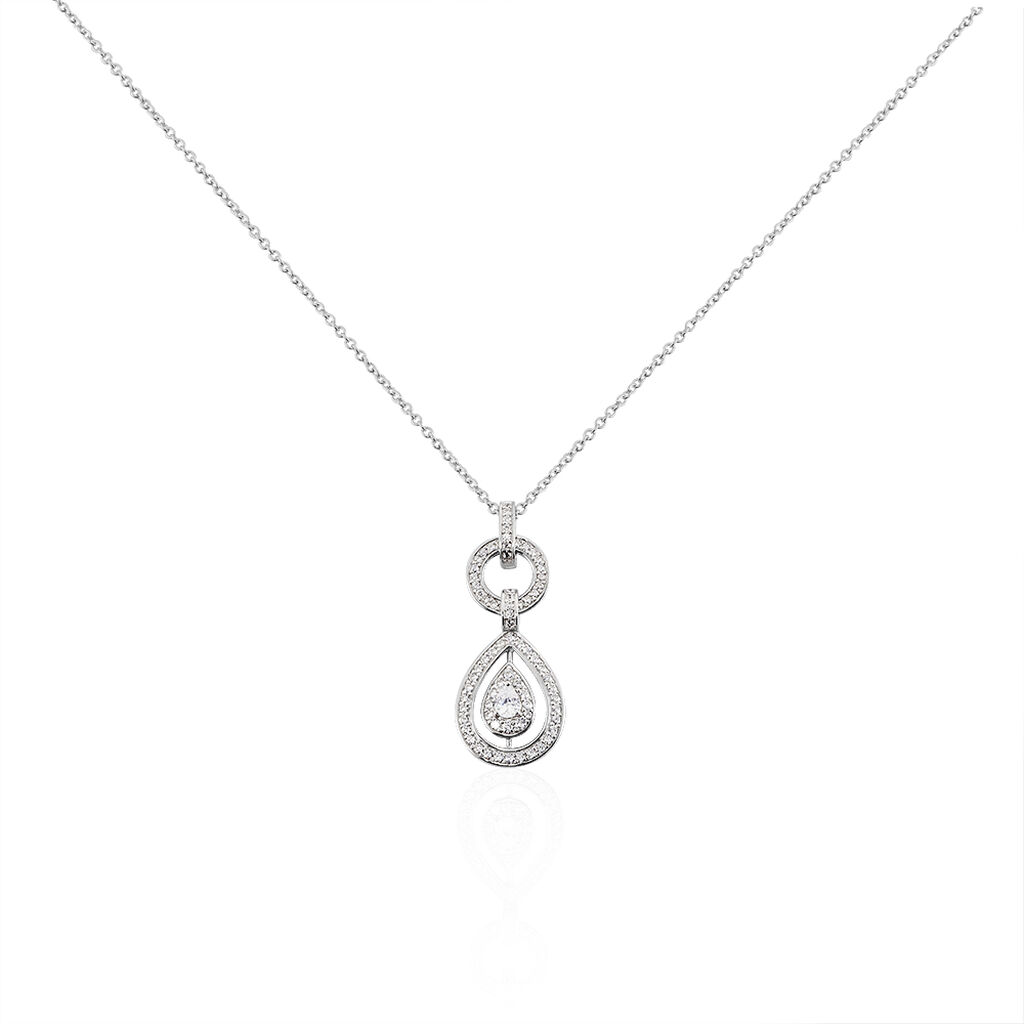 Collier Edward Argent Blanc Oxyde De Zirconium