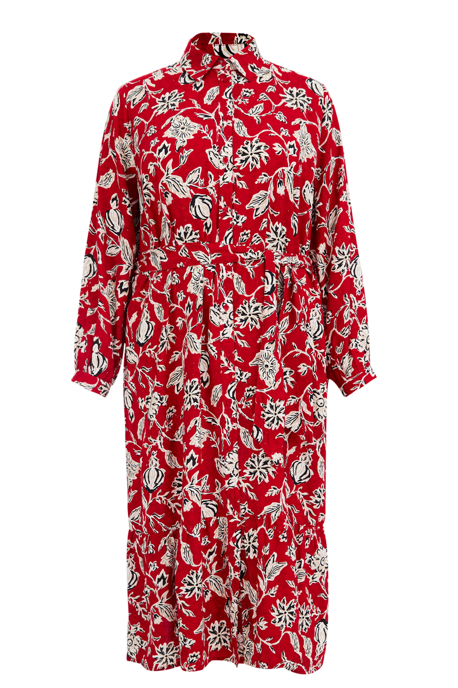 jurk met dessin - Curve WE Fashion Saffraan rood